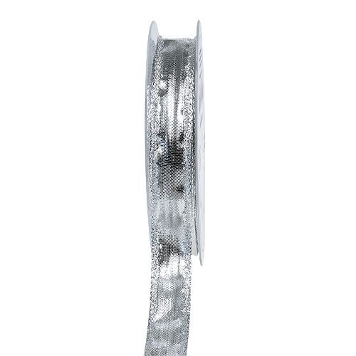 Itens Fita Deco prata com borda de arame 15mm 25m