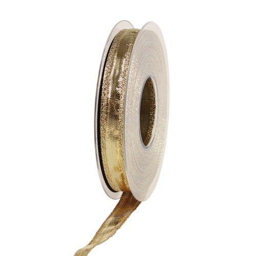 Fita com fio de borda ouro 15mm 25m
