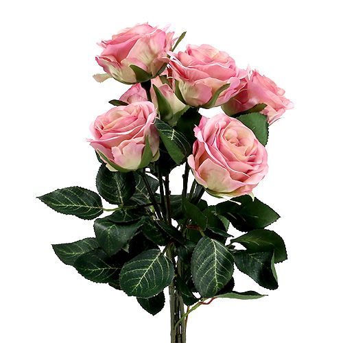 Floristik24 Flores de seda rosa Ø7cm C37cm rosa velho 6 unidades