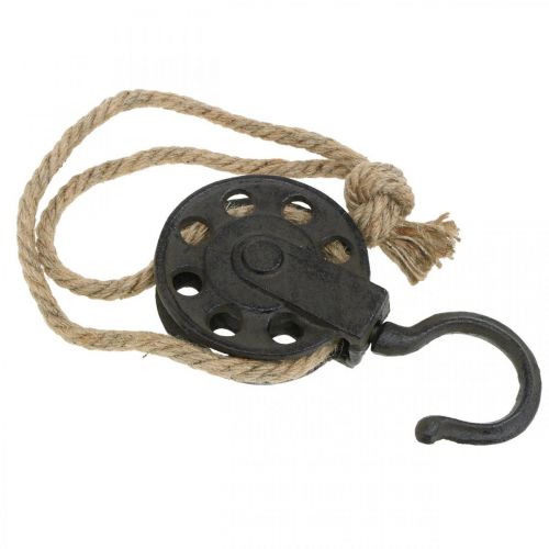 Floristik24 Polia Deco, guincho design industrial, cesto suspenso L55cm