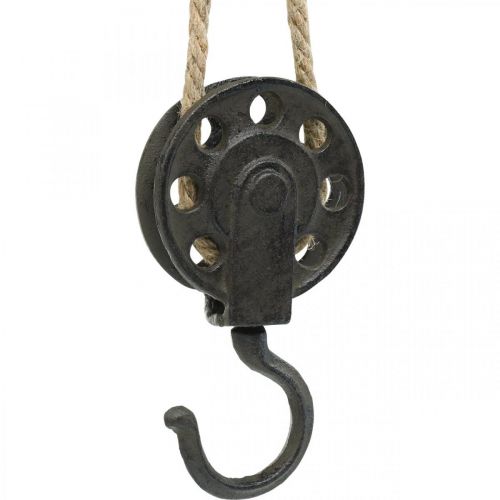 Floristik24 Polia Deco, guincho design industrial, cesto suspenso L55cm