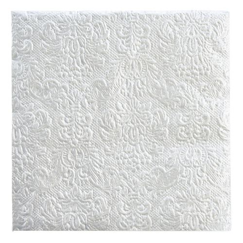 Floristik24 Guardanapos Cor Prata Ornamento em Relevo 33x33cm 15un