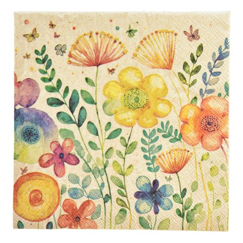 Floristik24 Guardanapos Primavera Borboleta Flores 33x33cm 20 un