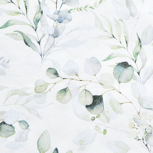 Floristik24 Guardanapos motivo eucalipto branco verde 33x33cm 20 un