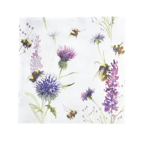 Guardanapos verão abelhas decoração 25x25cm 20uns