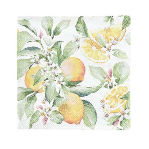 Floristik24 Guardanapos decoração de mesa de verão decoração limão 25x25cm 20 un