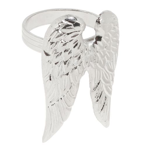 Argolas para guardanapo asas de anjo decoração de mesa prata 6,5cm Ø4cm 4 un