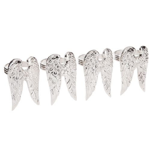 Itens Argolas para guardanapo asas de anjo decoração de mesa prata 6,5cm Ø4cm 4 un