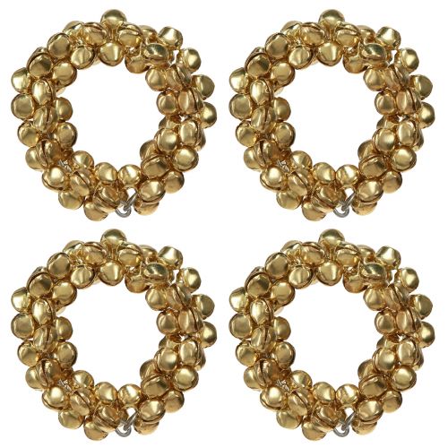 Floristik24 Argolas para guardanapos sinos de metal dourado Ø5cm 8 un