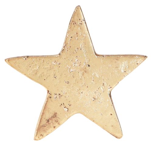 Floristik24 Argolas para guardanapo estrela dourada metal antigo 6,5cm Ø4cm 4 un