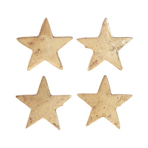 Itens Argolas para guardanapo estrela dourada metal antigo 6,5cm Ø4cm 4 un