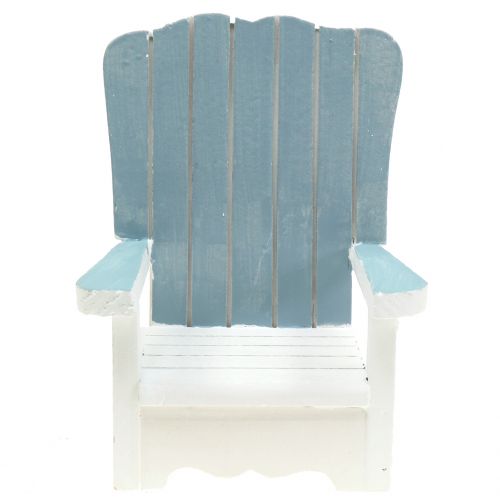 Floristik24 Cadeira decorativa feita de madeira branco-turquesa-cinza Alt.16cm