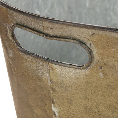 Itens Conjunto de vasos e floreiras para plantas, cor cobre/branco, C32,5cm/36,5cm/41,5cm