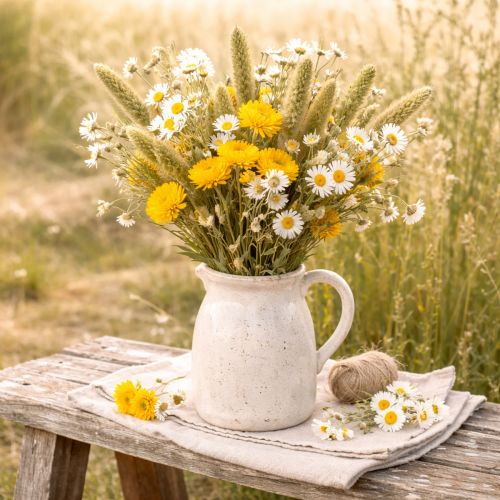 Itens Flores secas de painço (Setaria) para decoração rústica e elegante da casa, 75 cm, 220 g