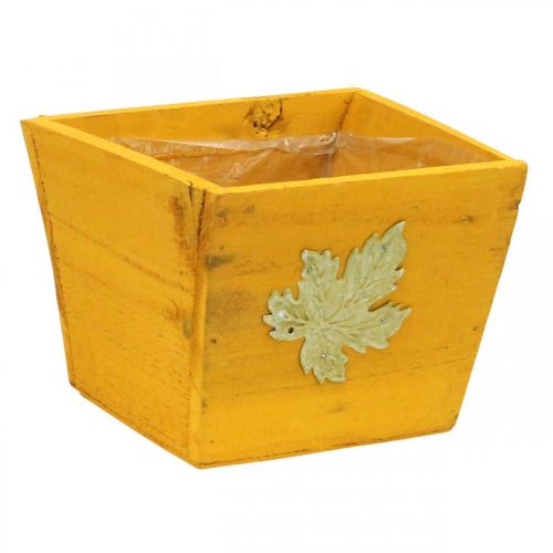 Caixa de plantas madeira shabby chic caixa de madeira amarela 11×14,5×14cm
