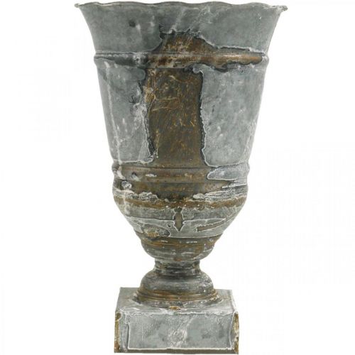 Floristik24 Vaso de metal para decoração de mesa Shabby Chic Ø18.5 H30cm