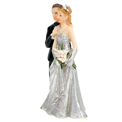 Itens Casal de casamento de prata 10cm