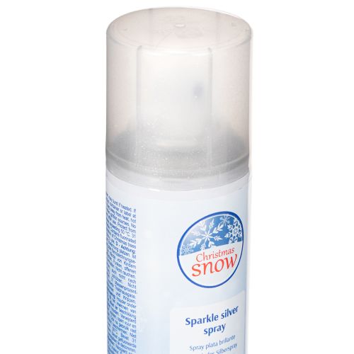 Spray de neve prateado com glitter para janelas e decoração de inverno, 150ml | Floristik24.pt