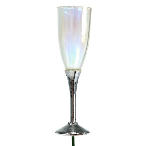 Itens Tampa de vidro champanhe decoração de véspera de ano novo prata 7.5cm L27cm 12pcs