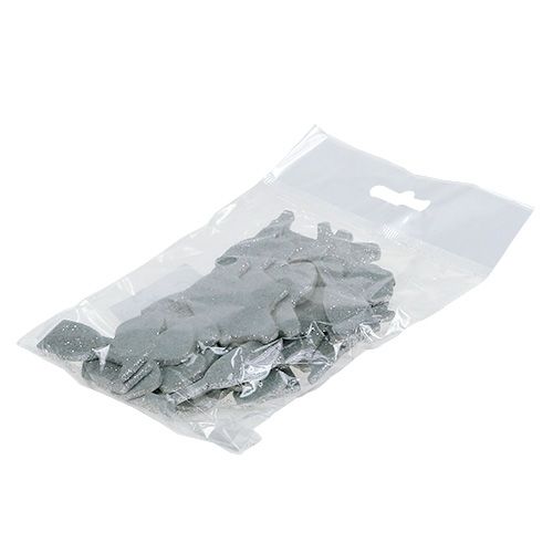 Floristik24 Decoração de Reveillon mix prata com mica 4cm - 5cm 24 un
