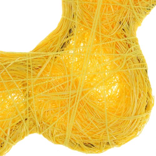 Floristik24 Flor de sisal amarelo Ø7.5cm 25pcs