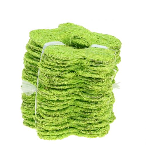 Floristik24 Flor de sisal verde claro Ø7,5cm 25 un