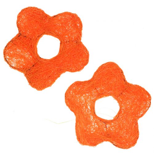 Floristik24 Flor de sisal laranja Ø7,5cm 25 un
