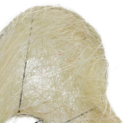 Floristik24 Coração manguito de sisal 15cm x 19cm branqueado 1 peça