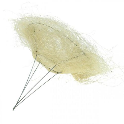 Floristik24 Punho de sisal, decoração bouquet branqueado Ø15cm 10p