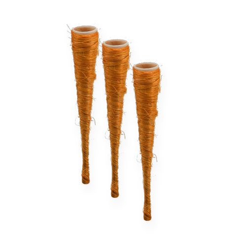 Floristik24 Vaso pontiagudo de sisal laranja Ø1,5cm C15cm 20pcs