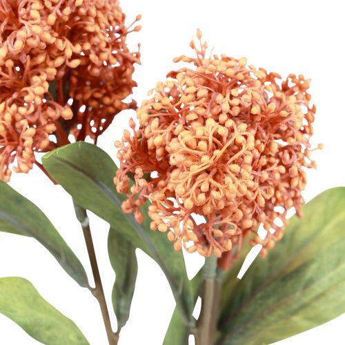 Itens Skimmie Skimmia Japonica Flores Artificiais Laranja DryLook L59cm