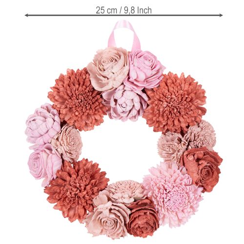 Itens Guirlanda floral suspensa com flores rosa para decoração elegante de ambientes, 25 cm