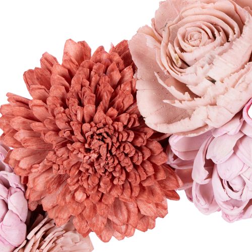 Itens Guirlanda floral suspensa com flores rosa para decoração elegante de ambientes, 25 cm