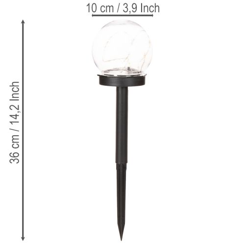 Luminária de jardim, globo de luz com estaca para fixação no solo, 36 cm, conjunto com 4 peças. | Floristik24.pt