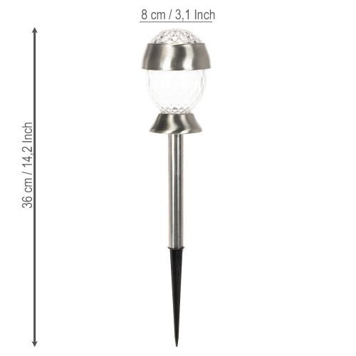 Conjunto de 4 Candeeiros Solares Esféricos com Estaca – 36 cm | Floristik24.pt