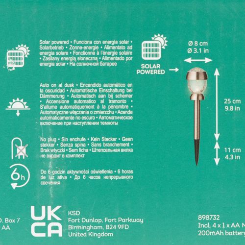 Conjunto de 4 Candeeiros Solares Esféricos com Estaca – 36 cm | Floristik24.pt