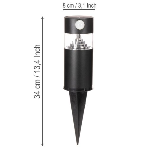 Luminária solar de jardim com sensor de movimento, LED, 34 cm | Floristik24.pt