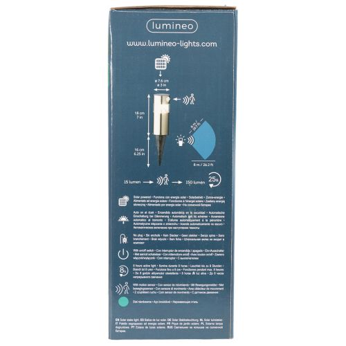 Luminária solar de jardim com estaca para fixação no solo e iluminação LED, 34 cm | Floristik24.pt