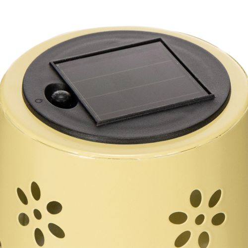 Itens Luminária de mesa solar com delicado padrão floral para varanda ou terraço, 28 cm