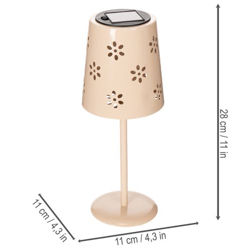 Itens Abajur de mesa com estampa floral, movido a energia solar, para iluminação romântica de jardim, 28 cm