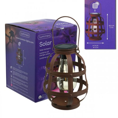 Floristik24 Candeeiro solar, luz de jardim, lanterna decorativa branco quente Ø14,5cm A19cm