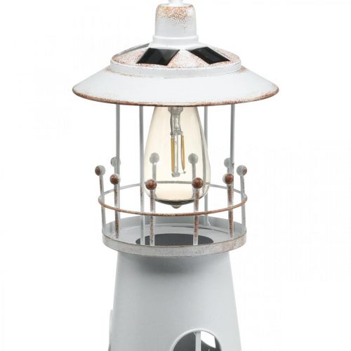 Itens Farol com iluminação, luz solar, branco quente, decoração de jardim marítimo A 47cm Ø18cm