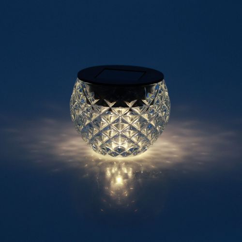 Floristik24 Candeeiro solar candeeiro de mesa para varanda vidro solar Ø7,5cm Alt.6cm