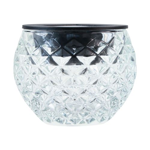 Floristik24 Candeeiro solar candeeiro de mesa para varanda vidro solar Ø7,5cm Alt.6cm