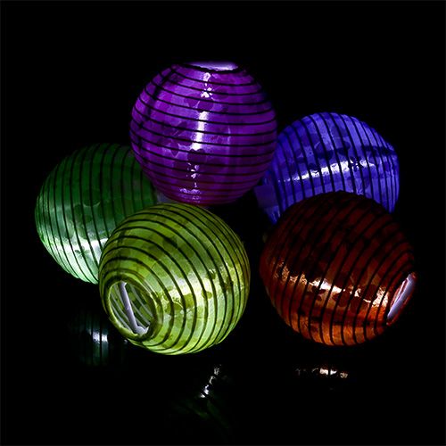 Floristik24 Lanterna solar com padrão de flores 4,5m 10 LEDs
