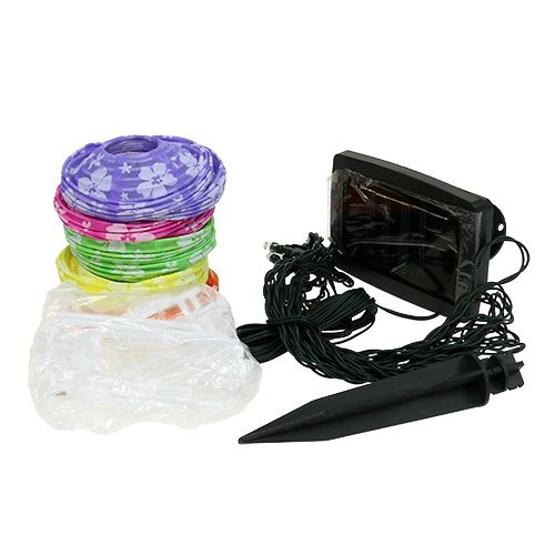 Floristik24 Lanterna solar com padrão de flores 4,5m 10 LEDs