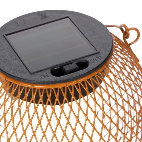Itens Lanterna solar LED para iluminação ambiente de jardim com design atraente em metal, 12 cm