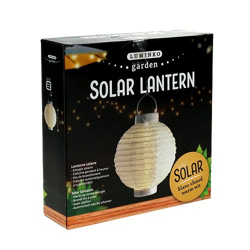 Itens Lanterna LED com energia solar 20cm branca