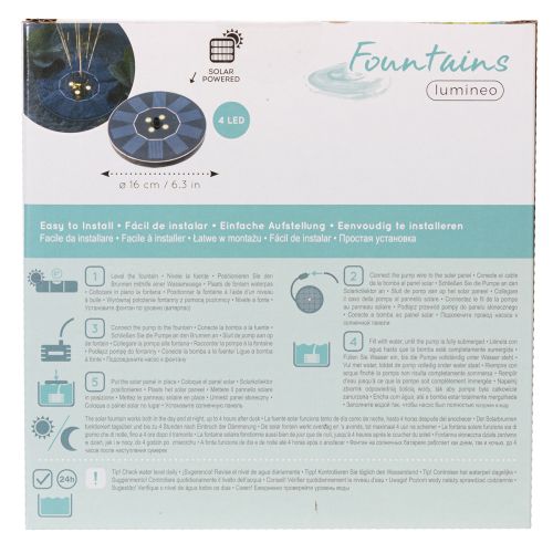 Itens Bomba solar para lagos de jardim, fonte decorativa flutuante com LED, 16 cm