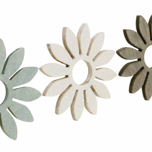 Floristik24 Flores de verão decoração em madeira flores marrom, cinza claro, branco decoração dispersa 72 peças